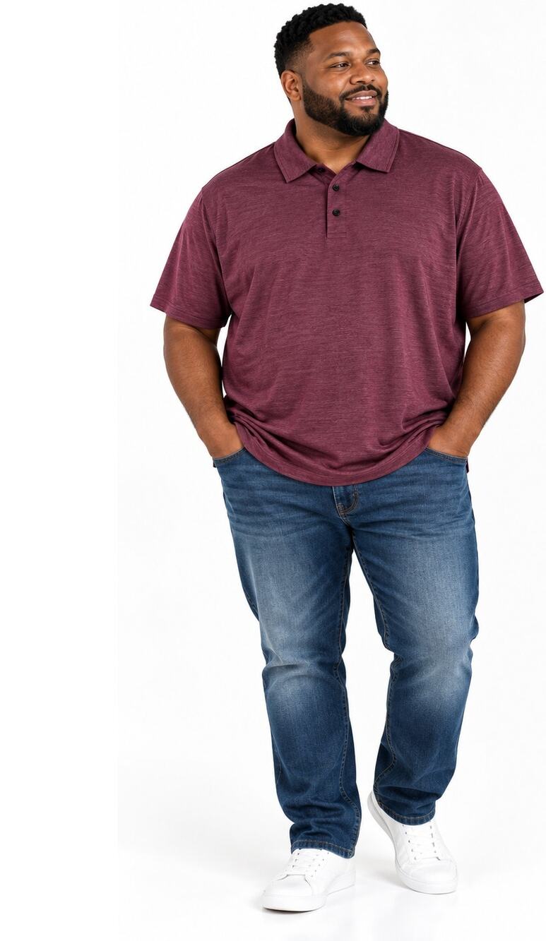 All in Motion Men's Performance Polo Shirt Size XXXL (3XL) Heathered Purple NWOT